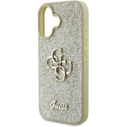 Custodia per Apple iPhone 16 Plus, Guess, Fixed Glitter Big 4G, Dorata