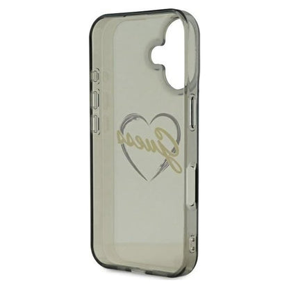 Custodia per Apple iPhone 16 Plus, Guess, IML Heart, Nera