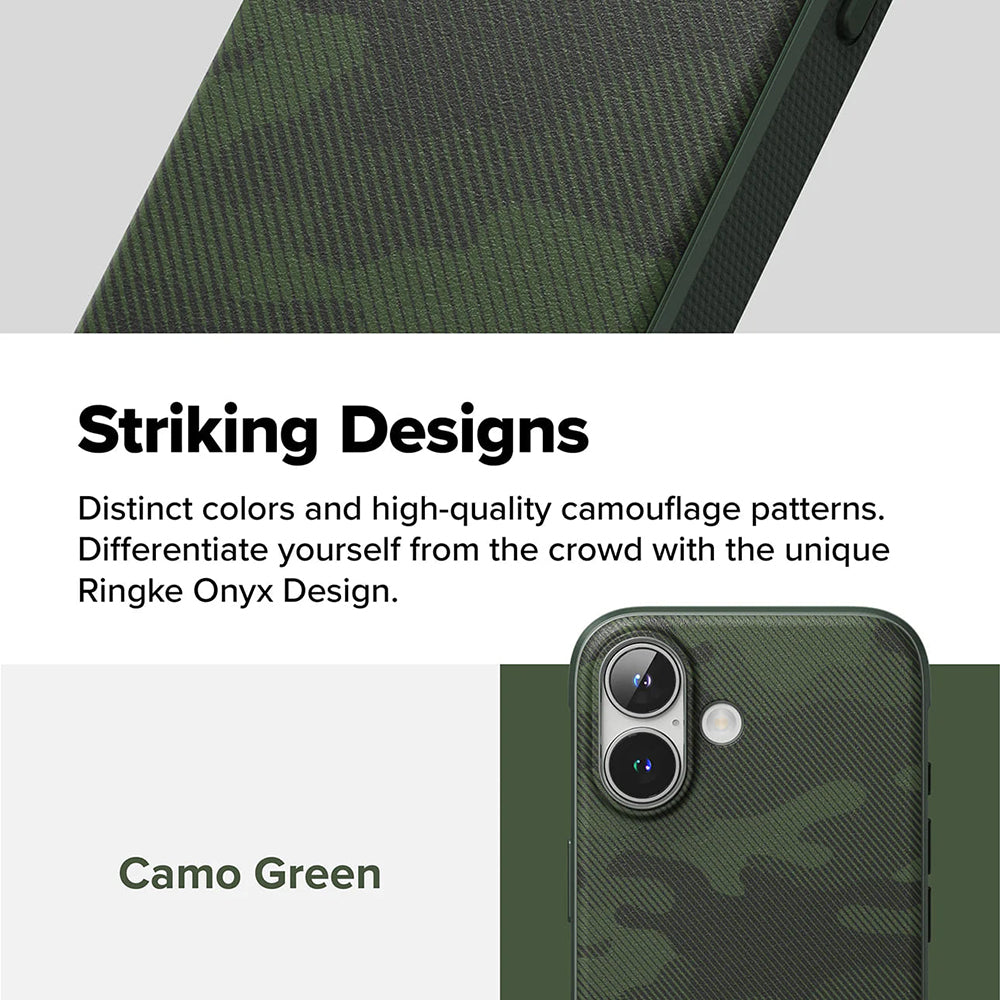 Custodia per Apple iPhone 16 Plus, Ringke, Onyx Design, Verde
