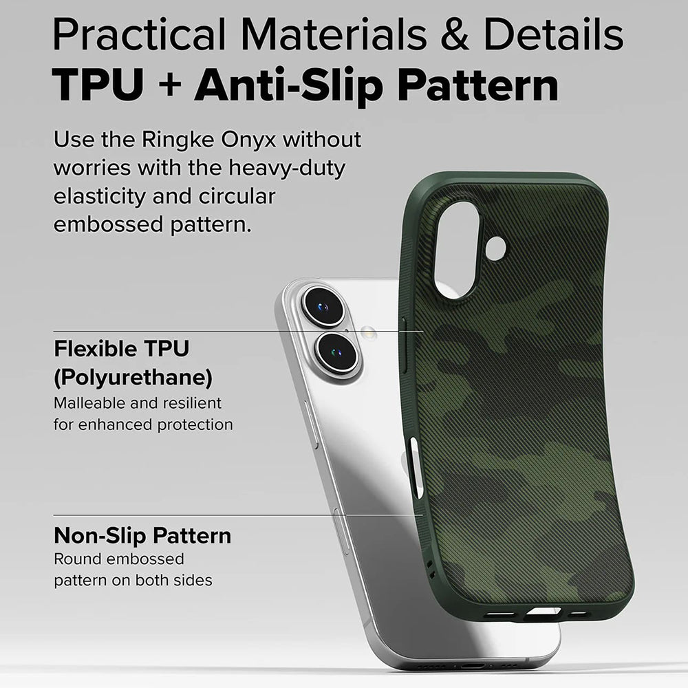 Custodia per Apple iPhone 16 Plus, Ringke, Onyx Design, Verde