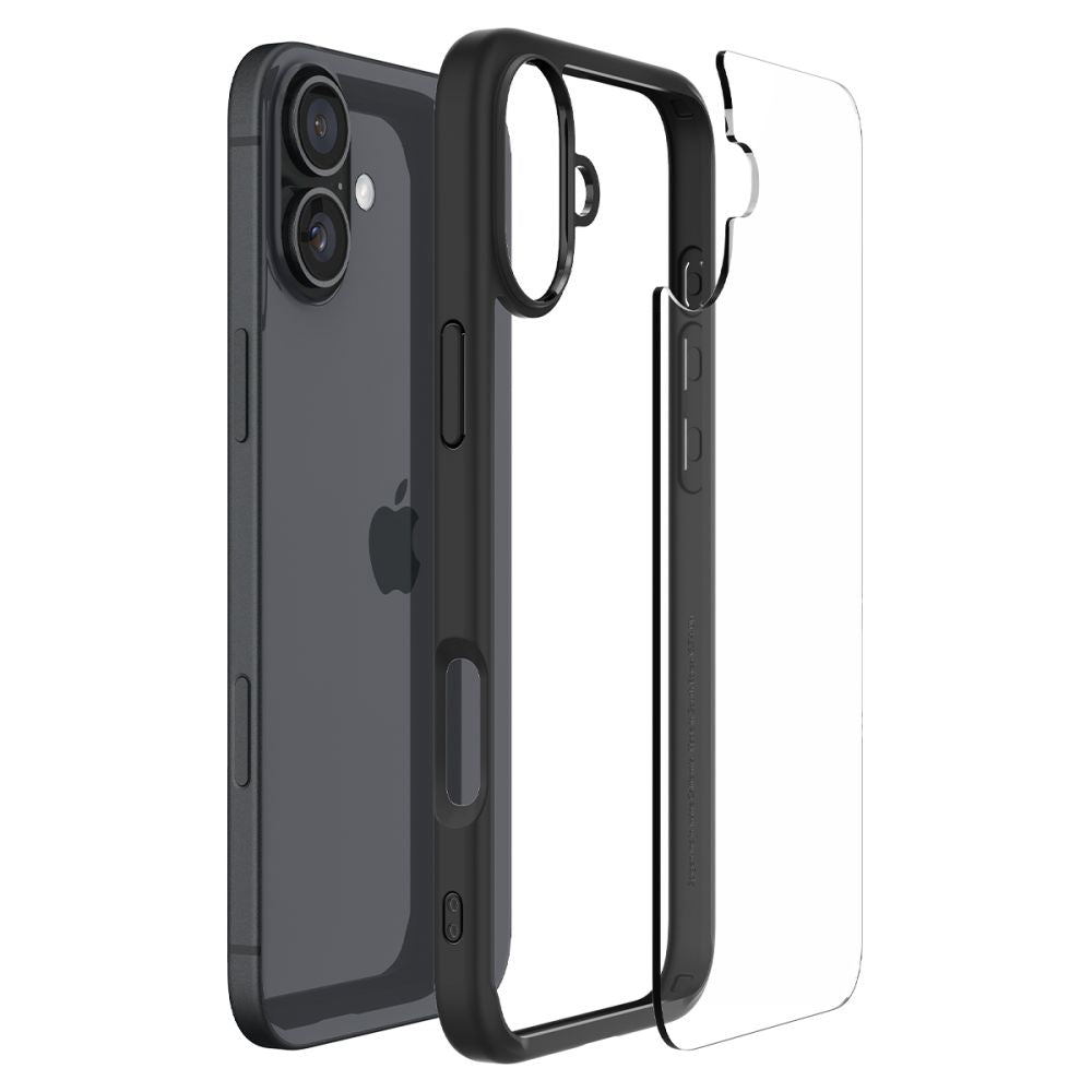 Custodia per Apple iPhone 16 Plus, Spigen, Ultra Hybrid, Nera Opaca