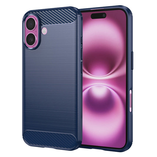 Custodia per Apple iPhone 16 Plus, Techsuit, Carbonio, Blu