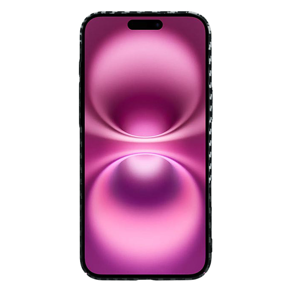 Custodia per Apple iPhone 16 Plus, Techsuit, Carbonite FiberShell, Nero Grigio