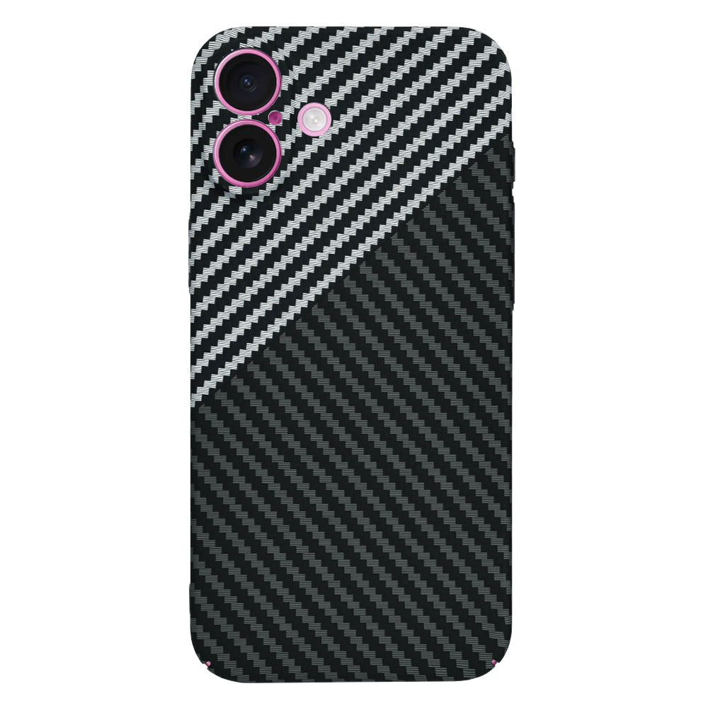 Custodia per Apple iPhone 16 Plus, Techsuit, Carbonite FiberShell, Nero Grigio