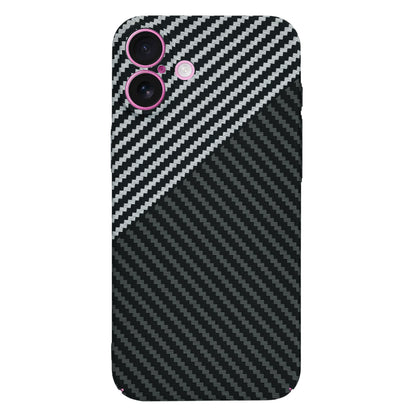 Custodia per Apple iPhone 16 Plus, Techsuit, Carbonite FiberShell, Nero Grigio