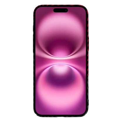 Custodia per Apple iPhone 16 Plus, Techsuit, Carbonite FiberShell, Nero Rosso