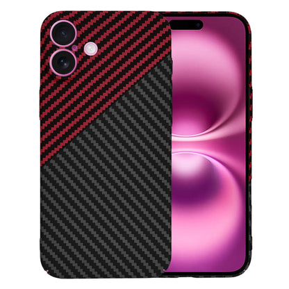 Custodia per Apple iPhone 16 Plus, Techsuit, Carbonite FiberShell, Nero Rosso