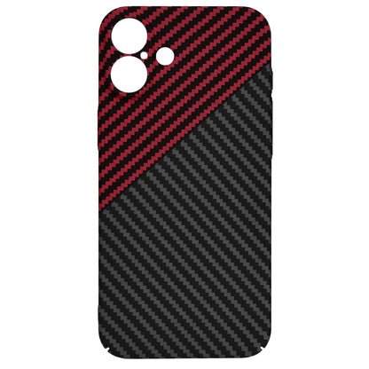 Custodia per Apple iPhone 16 Plus, Techsuit, Carbonite FiberShell, Nero Rosso