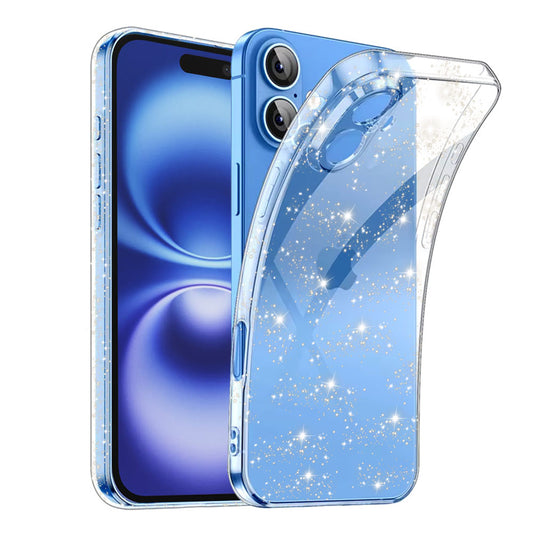 Custodia per Apple iPhone 16 Plus, Techsuit, SparkleSkin, Trasparente