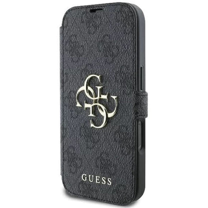 Custodia per Apple iPhone 16 Pro, Guess, 4G Book, Nera