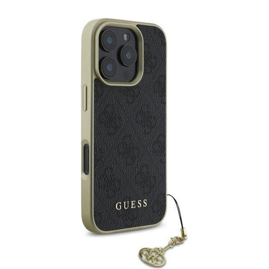 Custodia per Apple iPhone 16 Pro, Guess, 4G Charm, Nera