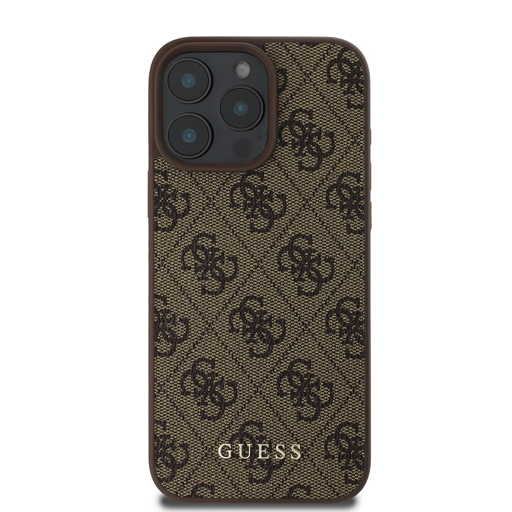 Custodia per Apple iPhone 16 Pro, Guess, 4G Classic, Marrone