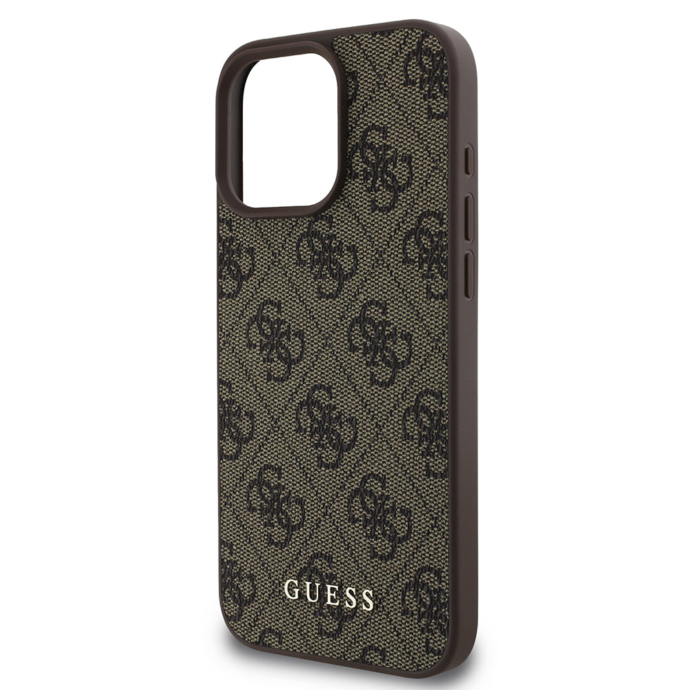Custodia per Apple iPhone 16 Pro, Guess, 4G Classic, Marrone