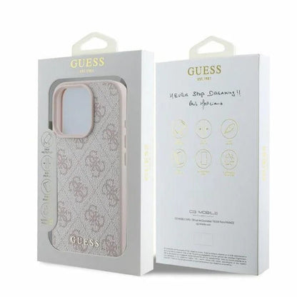 Custodia per Apple iPhone 16 Pro, Guess, 4G Classic, Rosa