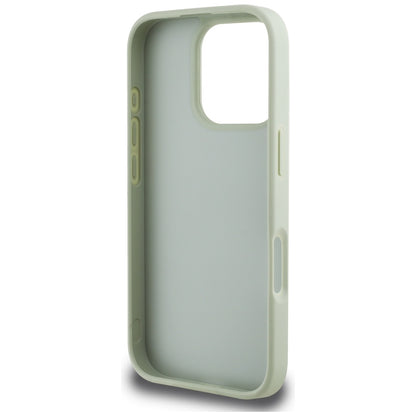 Custodia per Apple iPhone 16 Pro, Guess, Grained Big 4G Logo Small Classic Logo, Verde
