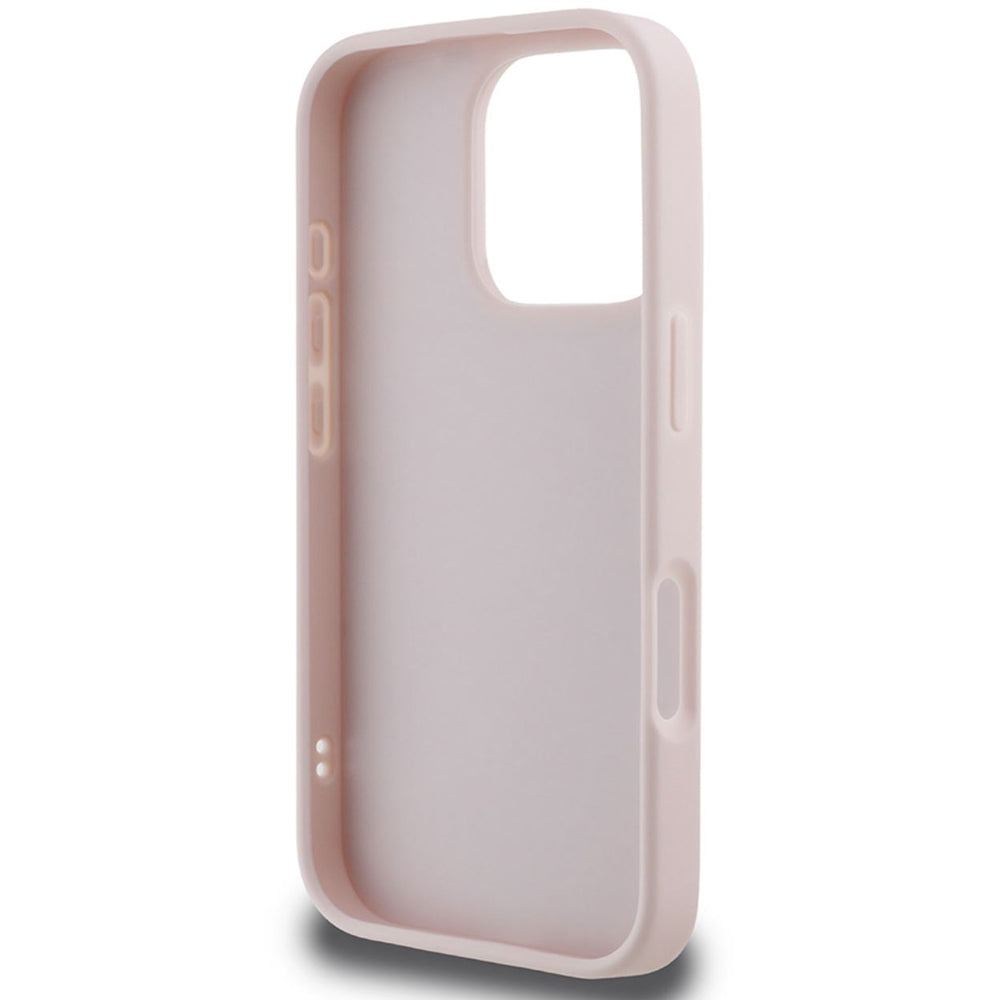 Custodia per Apple iPhone 16 Pro, Guess, Quilted Metal Logo, Rosa