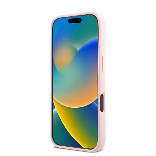 Custodia per Apple iPhone 16 Pro, Guess, Script Metal Logo & Frame, Rosa