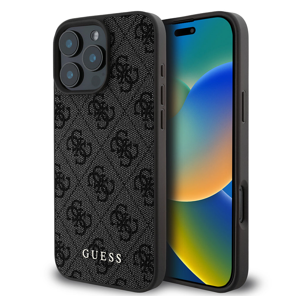 Custodia per Apple iPhone 16 Pro Max, Guess, 4G Classic, Nera