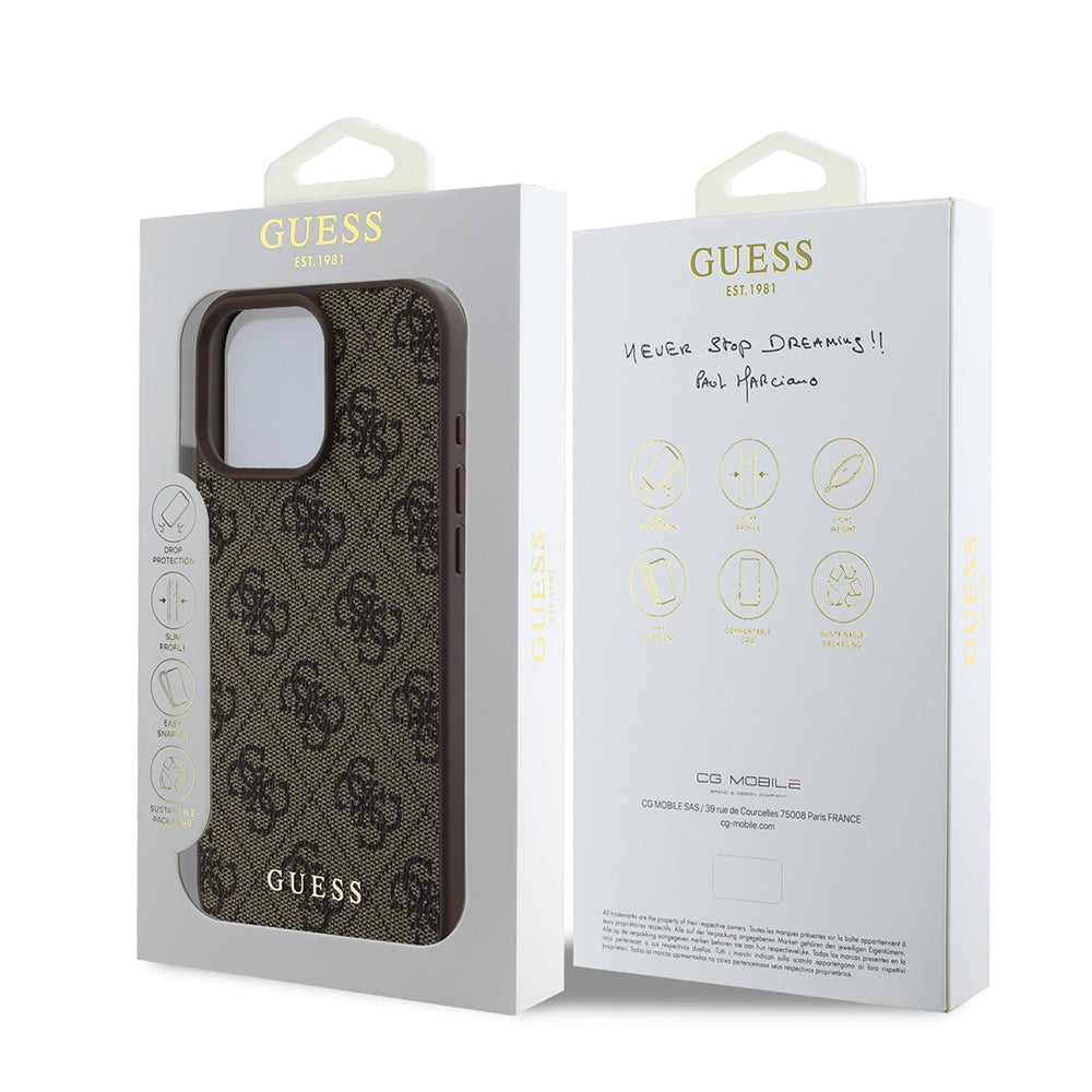 Custodia per Apple iPhone 16 Pro Max, Guess, 4G Classic, Nera
