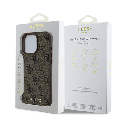 Custodia per Apple iPhone 16 Pro Max, Guess, 4G Classic, Nera