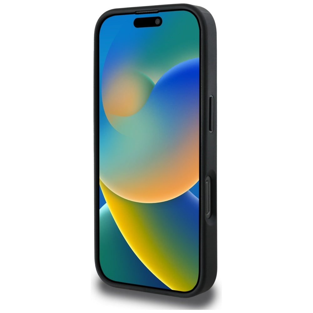 Custodia per Apple iPhone 16 Pro Max, Guess, 4G Grained Roses Big Logo, Nera