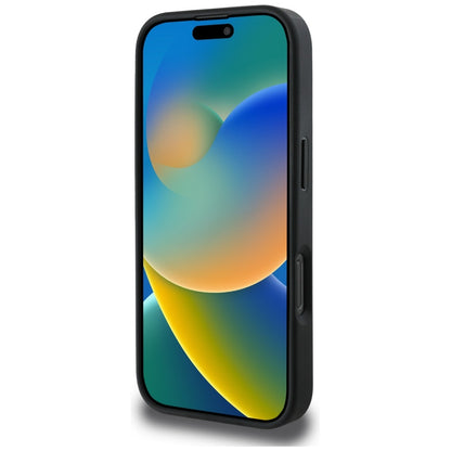 Custodia per Apple iPhone 16 Pro Max, Guess, 4G Grained Roses Big Logo, Nera