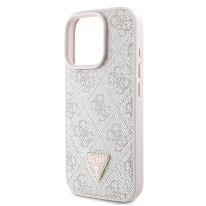 Custodia per Apple iPhone 16 Pro Max, Guess, Crossbody 4G Triangle Strass, Rosa