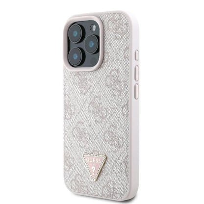 Custodia per Apple iPhone 16 Pro Max, Guess, Crossbody 4G Triangle Strass, Rosa