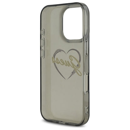 Case for Apple iPhone 16 Pro Max, Guess, IML Heart, Black