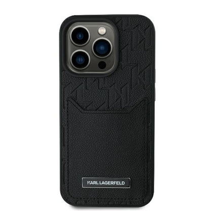 Custodia per Apple iPhone 16 Pro Max, Karl Lagerfeld, Cardslots Monogram, Nera
