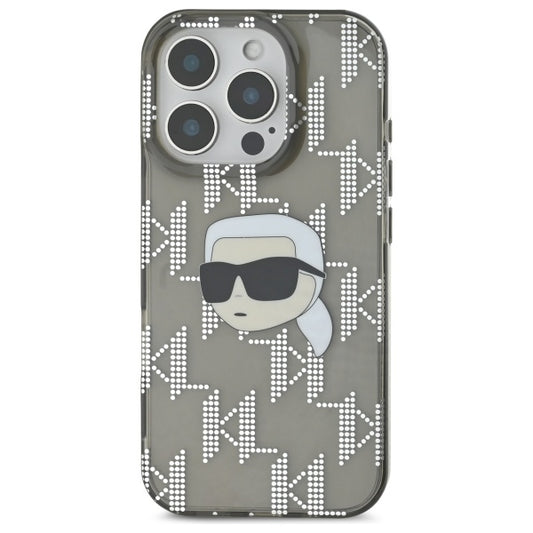 Custodia per Apple iPhone 16 Pro Max, Karl Lagerfeld, IML Luxury Electroplated Karl's Head, Nera