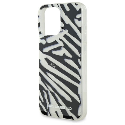 Custodia per Apple iPhone 16 Pro Max, Karl Lagerfeld, IML Luxury Zebra Pattern con Cinturino, Nera