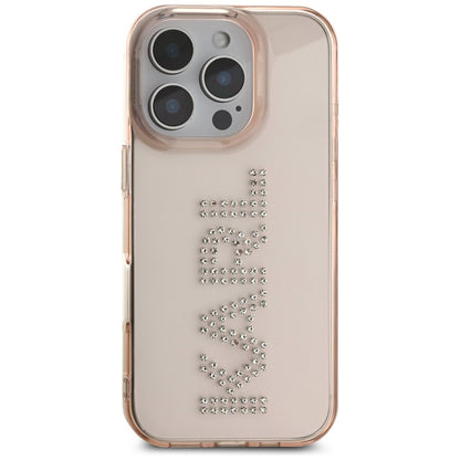 Custodia per Apple iPhone 16 Pro Max, Karl Lagerfeld, IML Rhinestones Pink Logo, Rosa