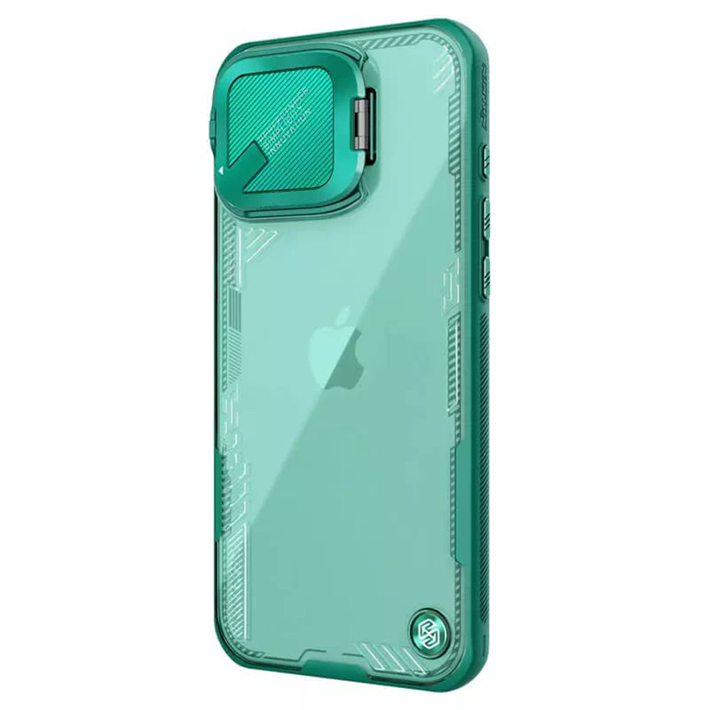 Custodia per Apple iPhone 16 Pro Max, Nillkin, Iceblade Prop (senza ritaglio per fotocamera), Verde