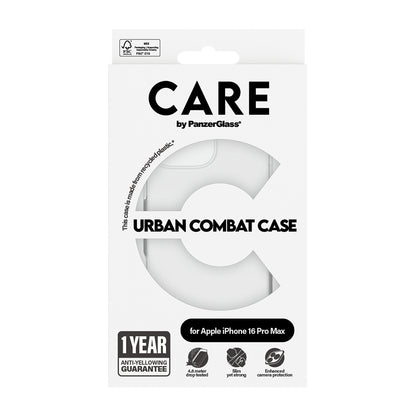 Case for Apple iPhone 16 Pro Max, PanzerGlass, Urban Combat Care, Transparent