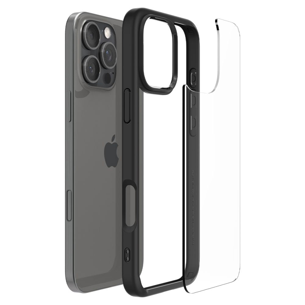Custodia per Apple iPhone 16 Pro Max, Spigen, Ultra Hybrid, Nero Opaco ACS07996