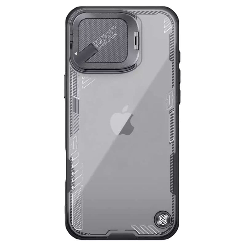 Custodia per Apple iPhone 16 Pro, Nillkin, Iceblade Prop (senza ritaglio per fotocamera), Nera