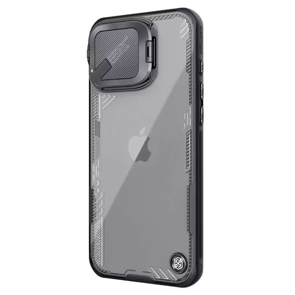Custodia per Apple iPhone 16 Pro, Nillkin, Iceblade Prop (senza ritaglio per fotocamera), Nera