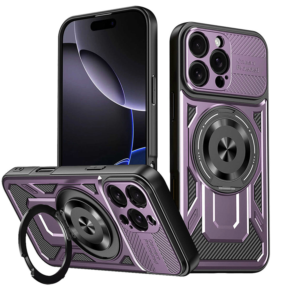 Custodia per Apple iPhone 16 Pro, Techsuit, RuggedCam, Viola