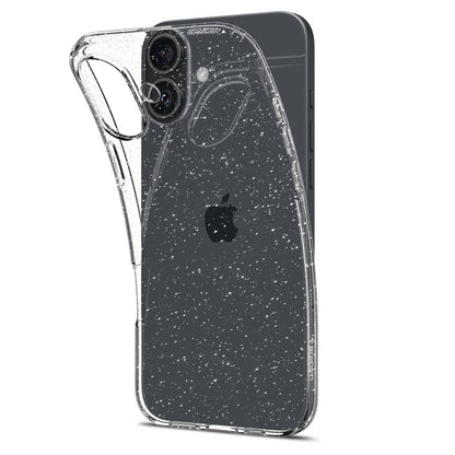 Custodia per Apple iPhone 16, Spigen, Liquid Crystal Glitter, Trasparente ACS08192