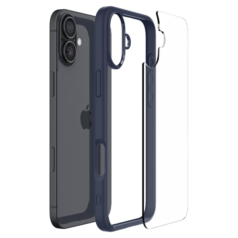 Custodia per Apple iPhone 16, Spigen, Ultra Hybrid, Blu Navy