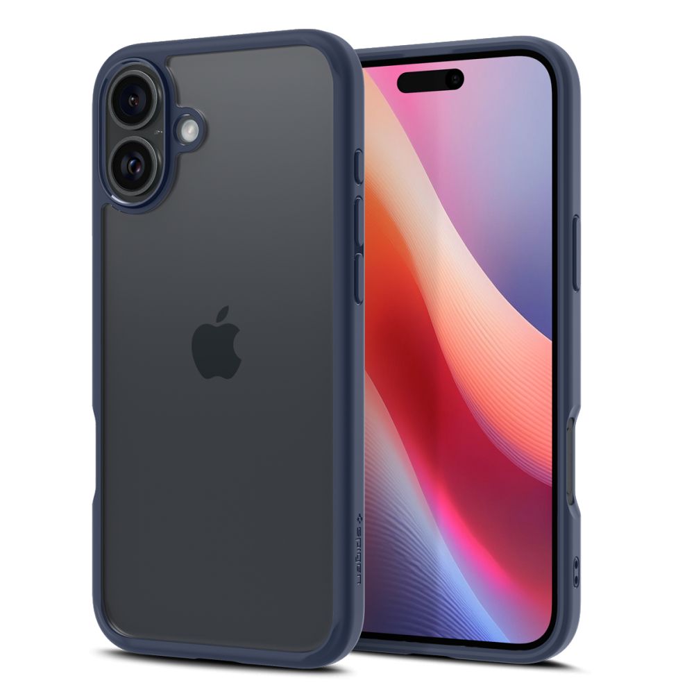 Custodia per Apple iPhone 16, Spigen, Ultra Hybrid, Blu Navy