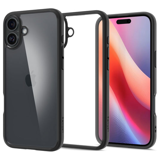 Custodia per Apple iPhone 16, Spigen, Ultra Hybrid, Nero Opaco ACS08201