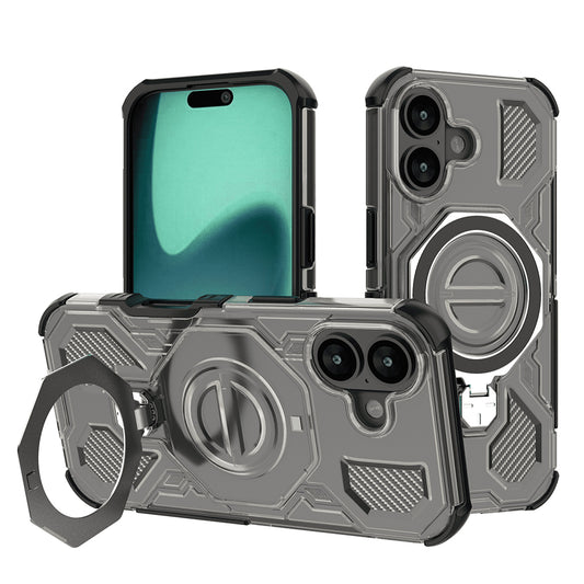 Custodia per Apple iPhone 16, Techsuit, Carbon Shield Pro, Fumè