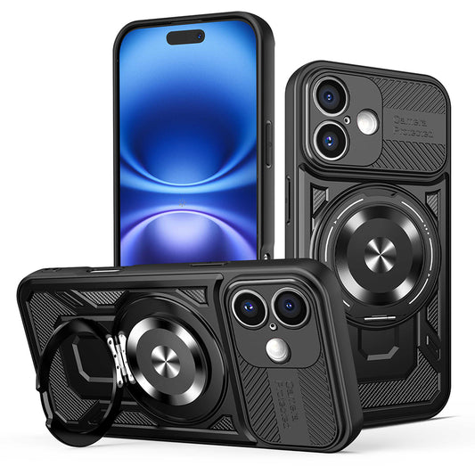 Custodia per Apple iPhone 16, Techsuit, RuggedCam, Nera