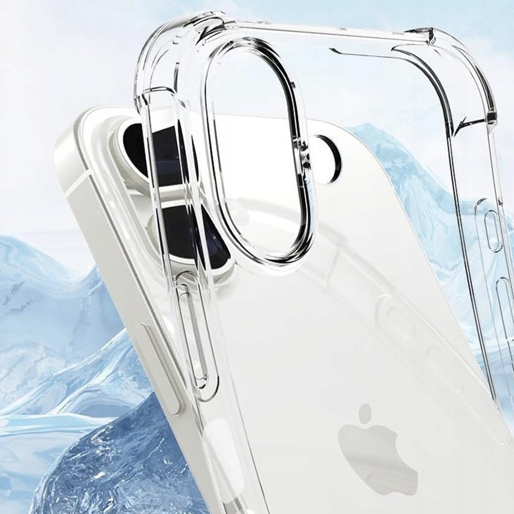 Custodia per Apple iPhone 16, Techsuit, Shockproof Clear (Foro Grande per Obiettivo), Trasparente
