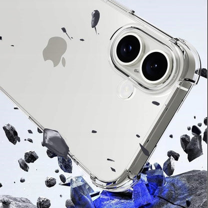 Custodia per Apple iPhone 16, Techsuit, Shockproof Clear (Foro Grande per Obiettivo), Trasparente