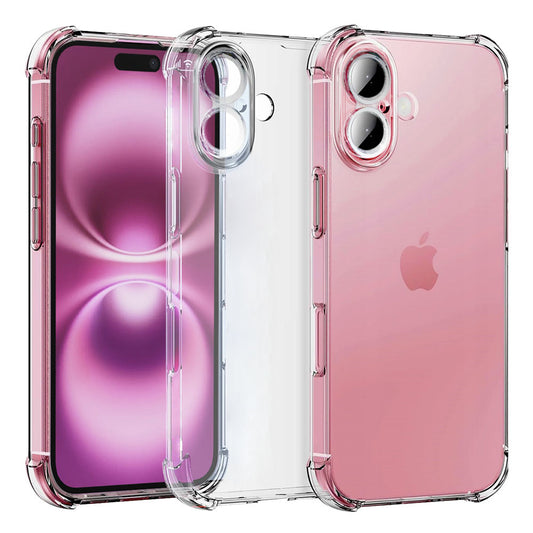 Custodia per Apple iPhone 16, Techsuit, Shockproof Clear, Trasparente
