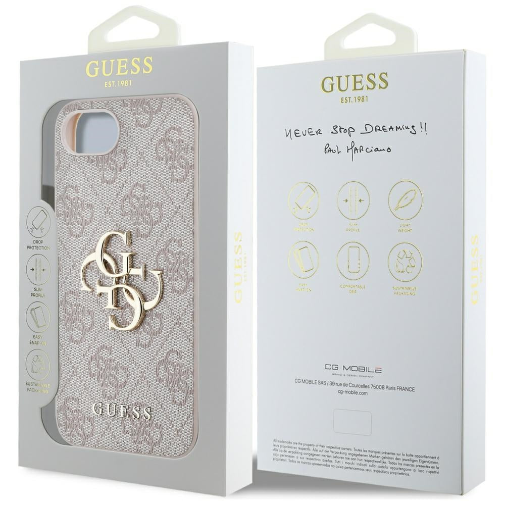 Custodia per Apple iPhone 16e, Guess, 4G Big Logo, Rosa