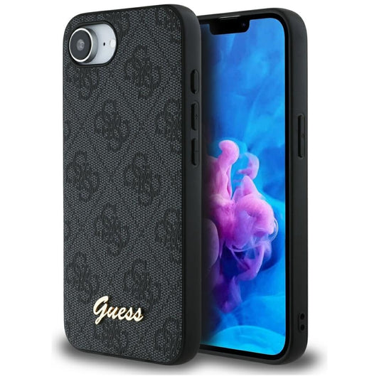 Custodia per Apple iPhone 16e, Guess, 4G Script Logo, Nera